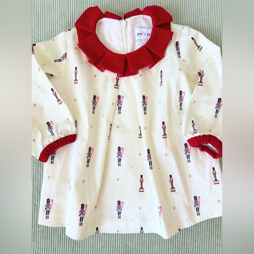 Christmas Nutcracker Petit Peony Holiday Dress EUC 12/18M like Pink Chicken